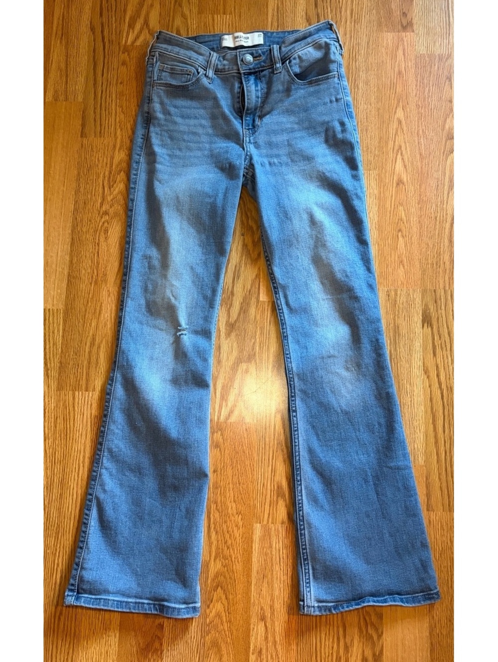 Hollister Mid-Rise Bootcut Jeans Size 0S Waist 25  Short Light Blue Denim